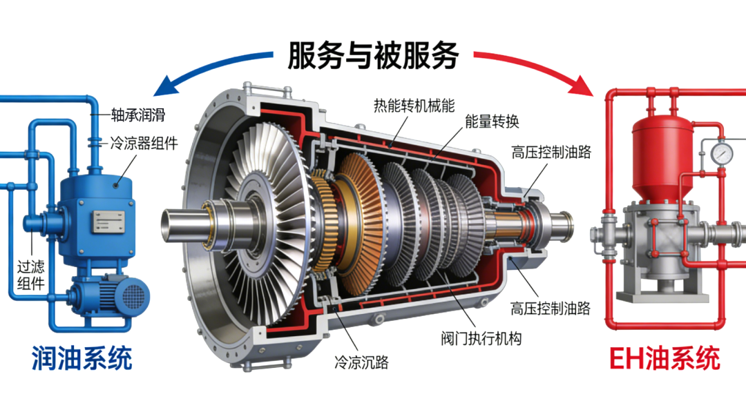 透平系統(tǒng)與潤滑油系統(tǒng)、EH油系統(tǒng)的功能定位與關聯(lián)分析